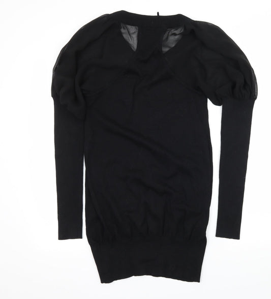 Miss Selfridge Womens Black Knit Pullover Jumper Size 10