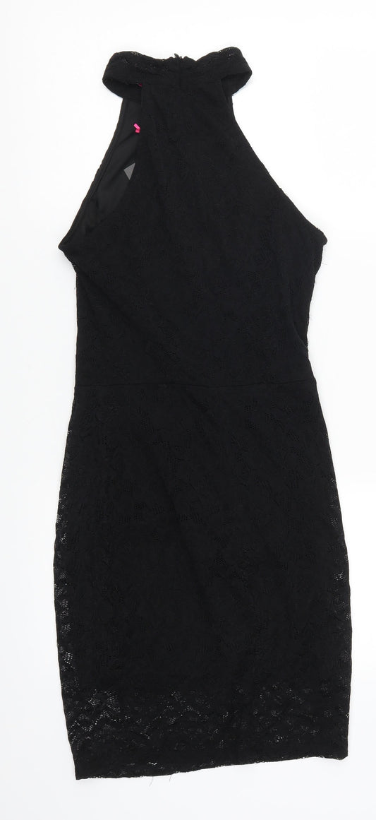 Black Note Womens Black Lace Mini Size M