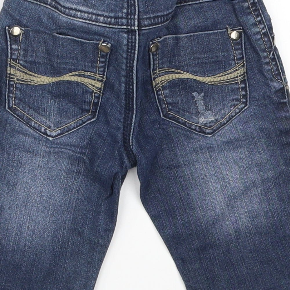 New Look Girls Blue Denim Cropped Jeans Size 3 Years - Distressed Look