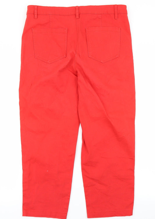 Papaya Womens Red Denim Capri Jeans Size 12 L22 in