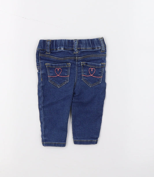 Earlydays Girls Blue Damask Jeans Size 0-3 Months