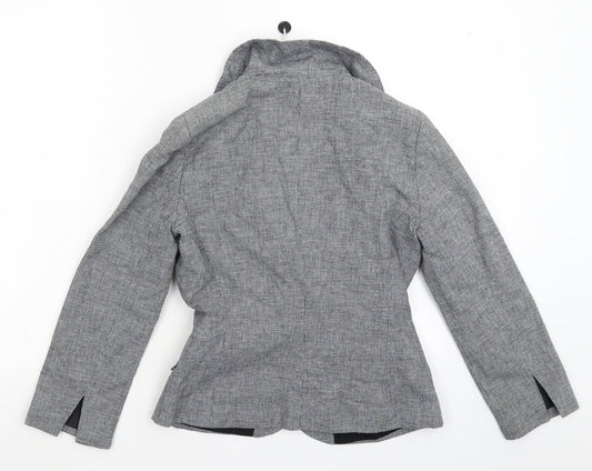 Topshop Womens Grey Houndstooth Jacket Blazer Size 10