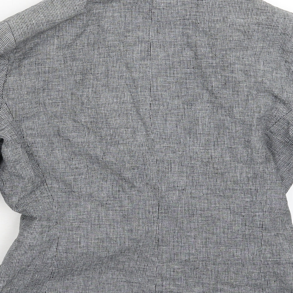 Topshop Womens Grey Houndstooth Jacket Blazer Size 10