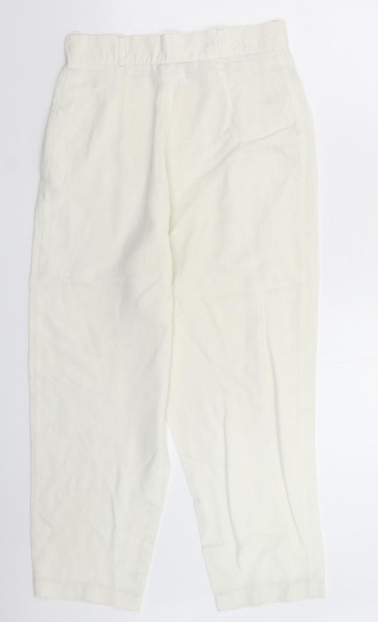 Classic Collection Womens White Trousers Size 14 L25 in