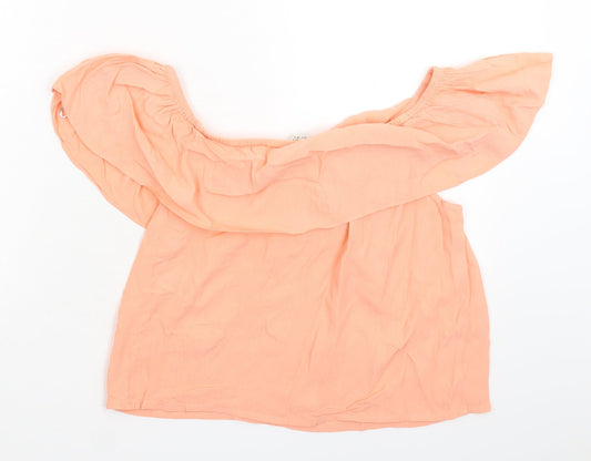 Miss Selfridge Womens Orange Basic T-Shirt Size 10