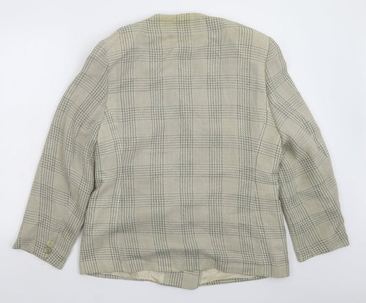St Michael Womens Beige Check Jacket Suit Jacket Size 14