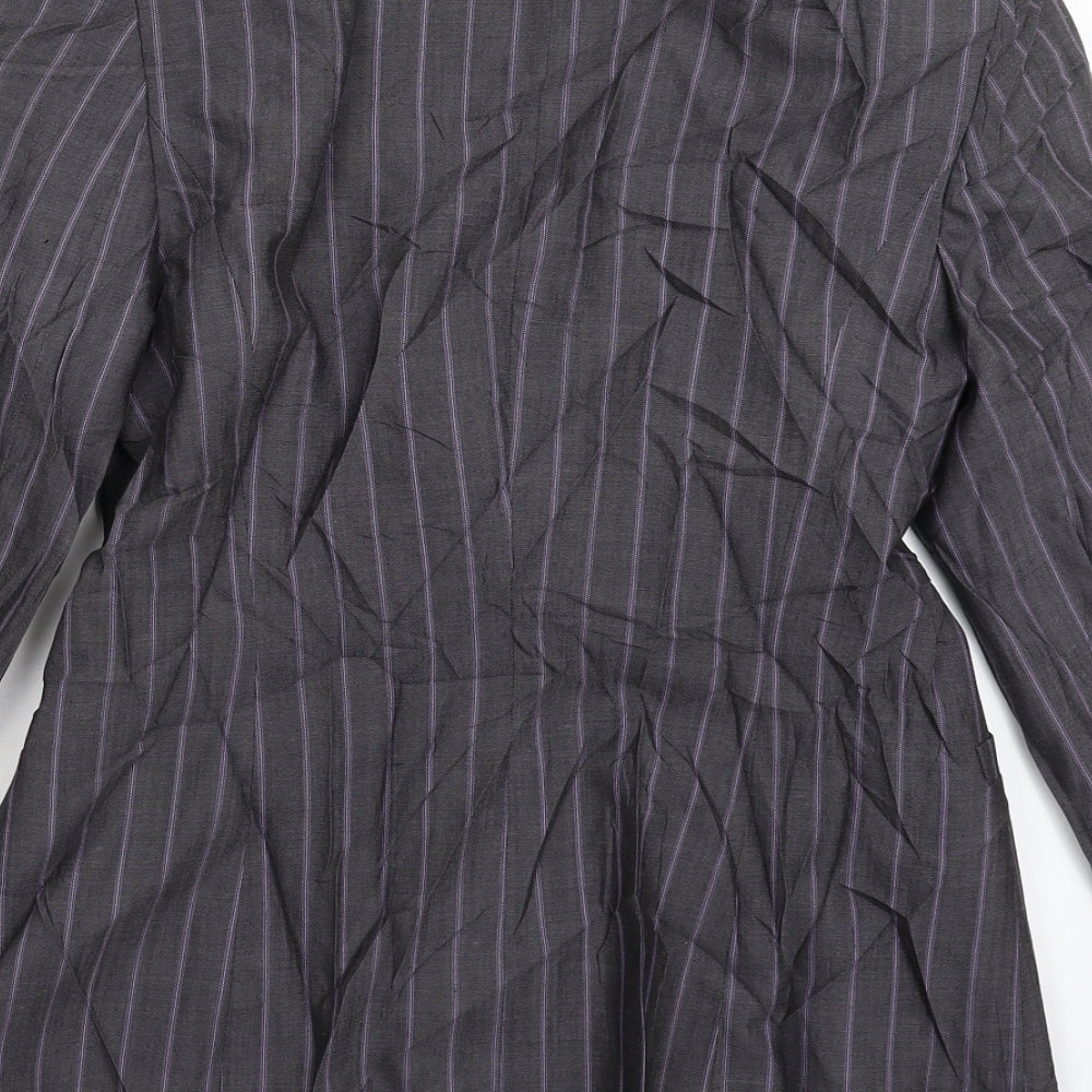 Luis Civit Womens Grey Striped Jacket Suit Jacket Size 8