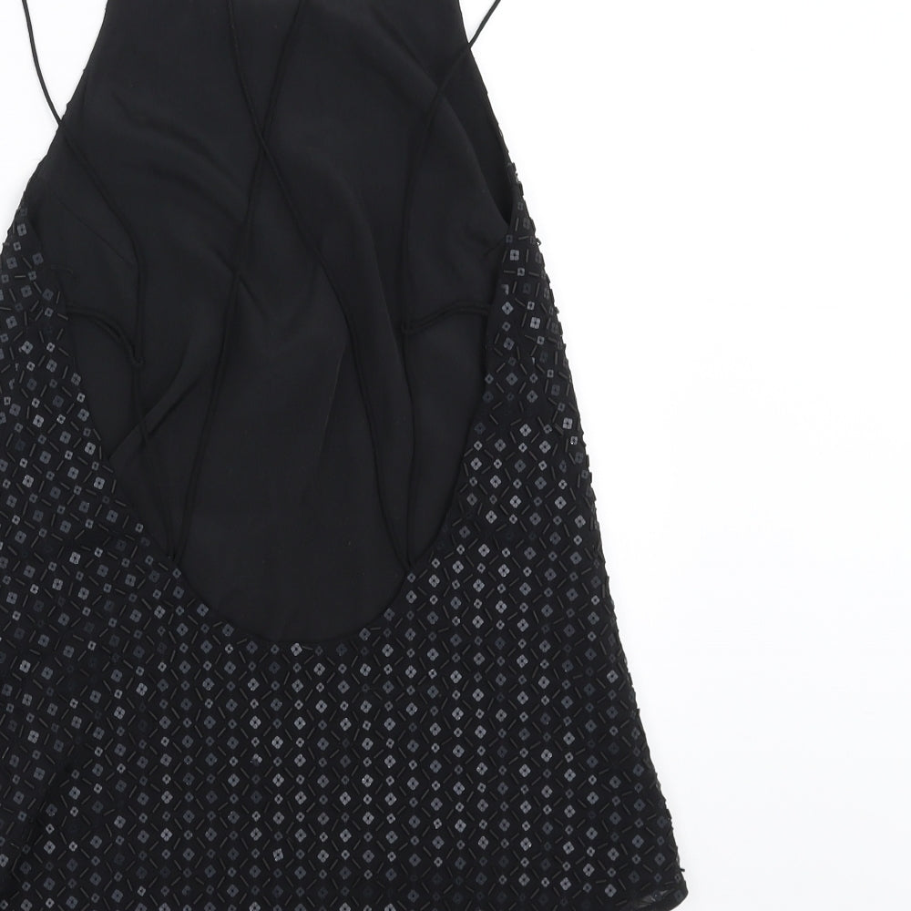 NEXT Womens Black Basic Blouse Size 8 - sequins