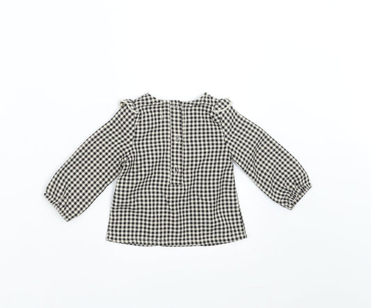 Primark Girls Black Check Basic Blouse Size 3-6 Months