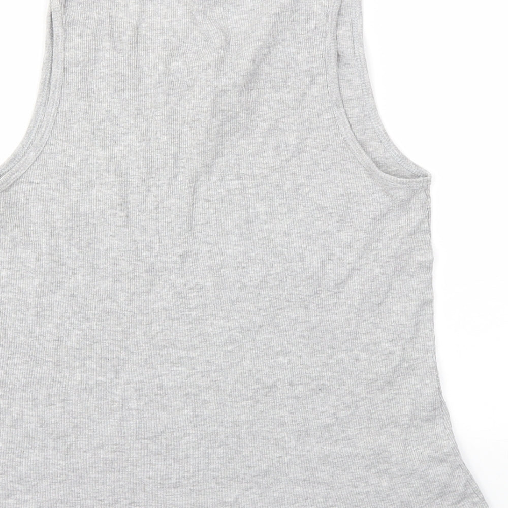 Secret Womens Grey Basic T-Shirt Size L