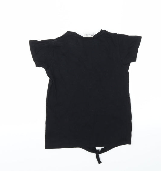 FRIENDS Girls Black Basic T-Shirt Size 7-8 Years