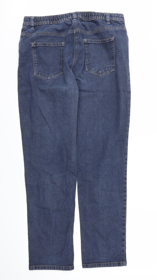 ELLE Womens Blue Straight Jeans Size 32 L27 in - Stretch waistband
