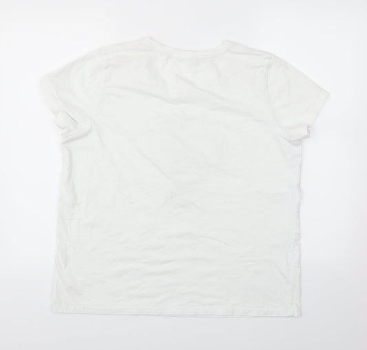 Studio Womens White Basic T-Shirt One Size