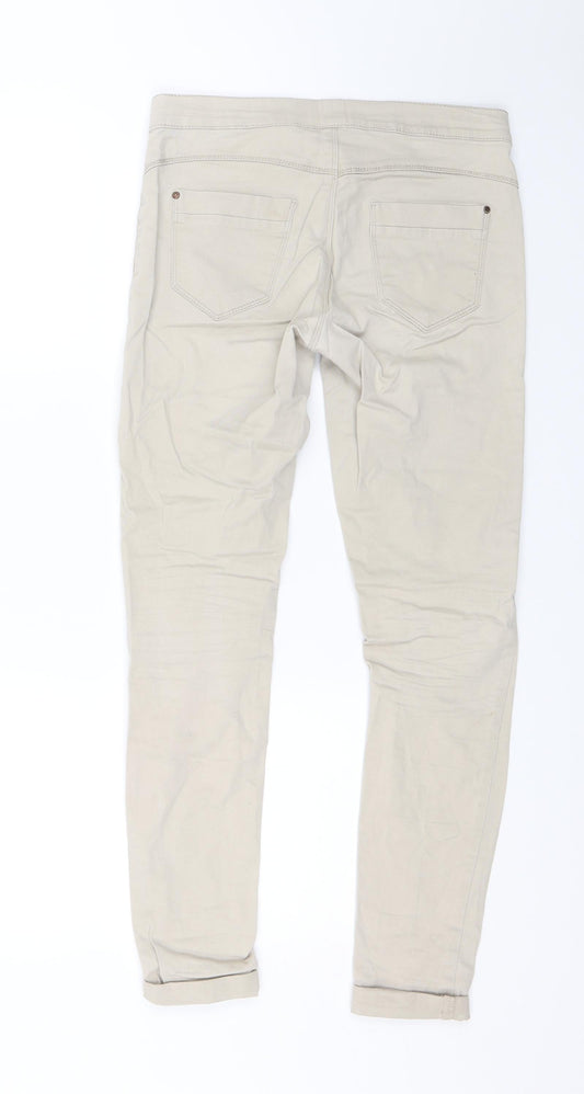 Camaieu Womens Beige Chino Trousers Size S L26 in