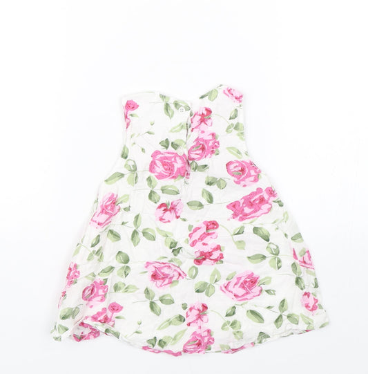 Early Days Girls White Floral Tank Dress Size 3-6 Months