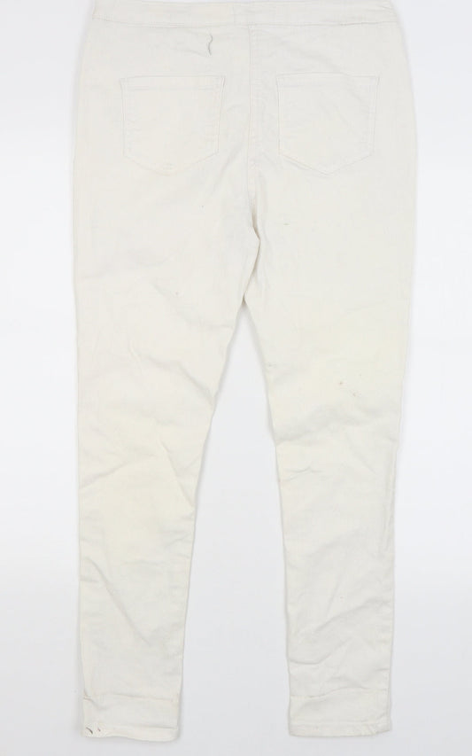 Parisian Womens White Straight Jeans Size 14 L26.5 in
