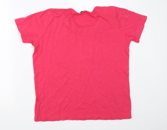 Isle Womens Pink Basic T-Shirt Size 14