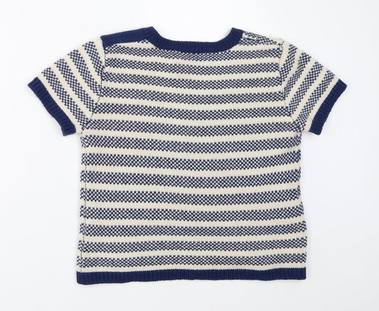 Authentic Clothing Company Womens Blue Striped Pullover Jumper Size M
