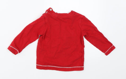 BHS Girls Red Basic T-Shirt Size 6-9 Months