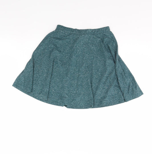 Topshop Womens Green Flare Skirt Size 6