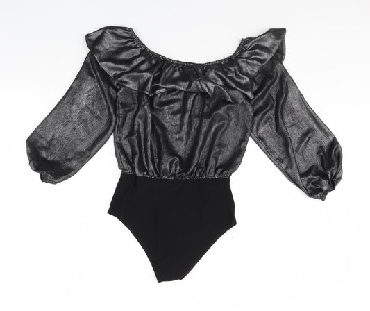 New Look Womens Silver Bodysuit One-Piece Size 8