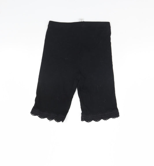 Topshop Womens Black Compression Shorts Size 8
