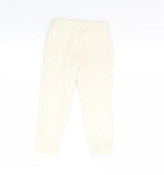 Primark Girls Ivory Jogger Trousers Size 5 Years