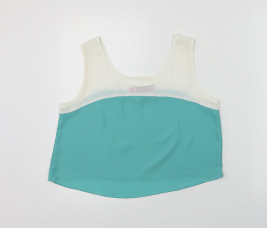 Boohoo Womens Green Basic Blouse Size 10