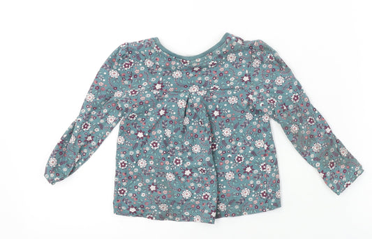 TU Girls Green Floral Camisole T-Shirt Size 2 Years