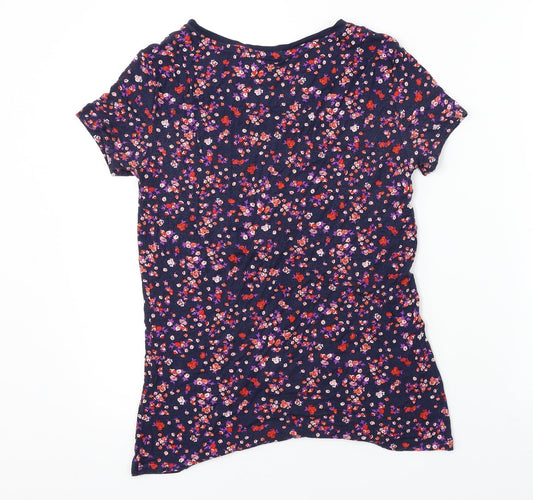 Sleep well Womens Black Floral Basic T-Shirt Size 10