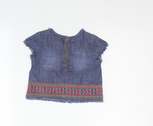 Matalan Girls Blue Basic Polo Size 12-18 Months