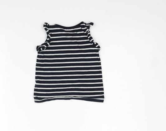 NEXT Boys Black Striped Basic Tank Size 12-18 Months