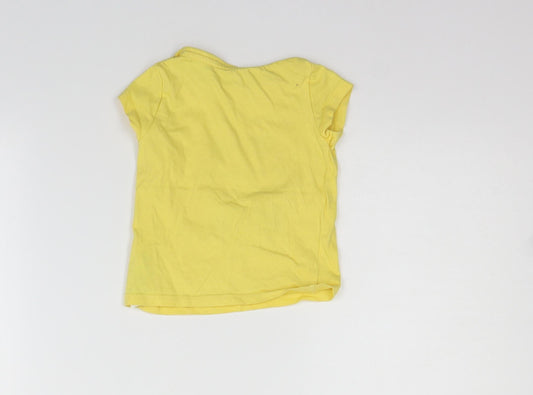Mothercare Girls Yellow Basic T-Shirt Size 12-18 Months