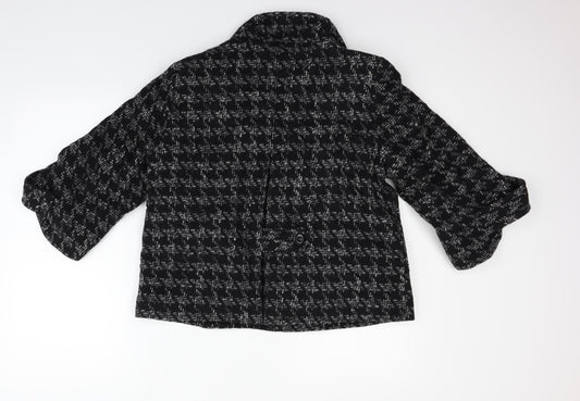 Preworn Womens Black Ikat Jacket Blazer Size 14