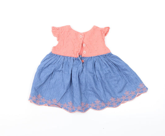 Ladybird Girls Blue Colourblock Fit & Flare Size 6-9 Months