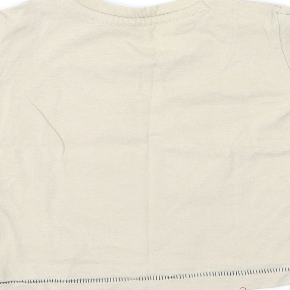 Brand and care label for RJR.John Rocha boys’ brown basic t-shirt, size 3-6, months
