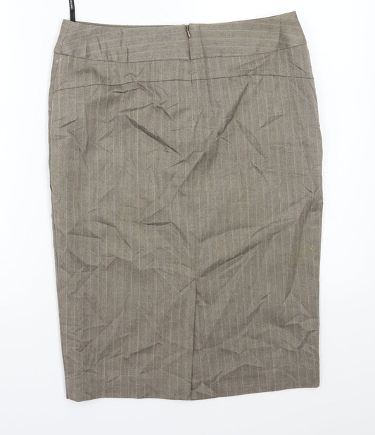 Warehouse Womens Beige A-Line Skirt Size 10