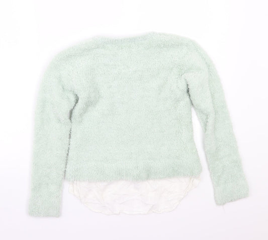 H&M Girls Green Pullover Jumper Size 12 Years