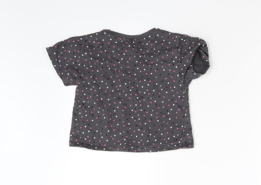 NEXT Girls Grey Geometric Basic T-Shirt Size 2-3 Years