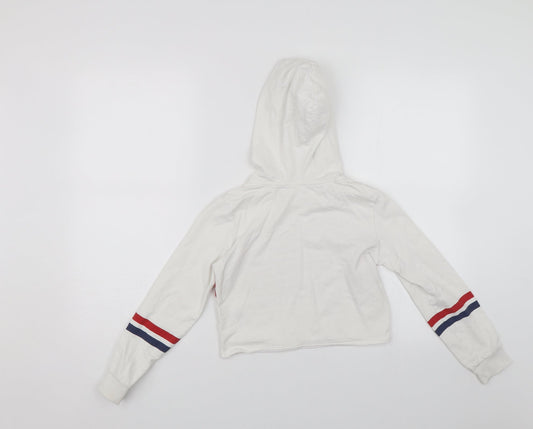 H&M Girls White Pullover Hoodie Size 9-10 Years - Girls Unite New York