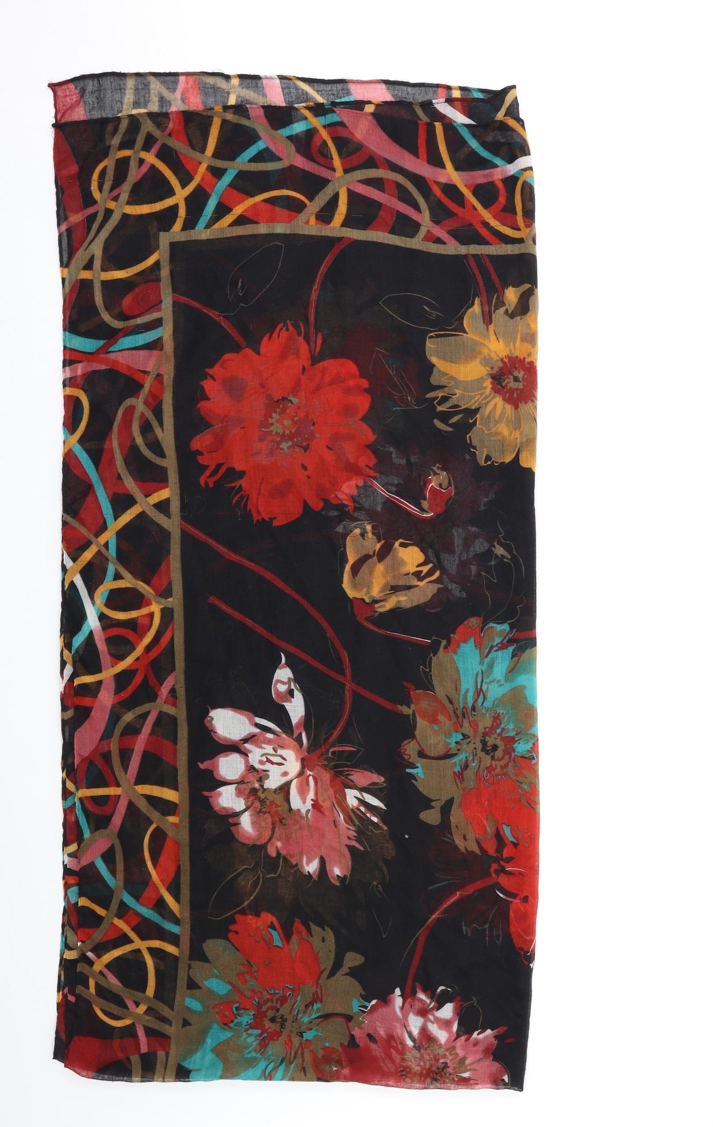 Preworn Womens Multicoloured Floral Scarf