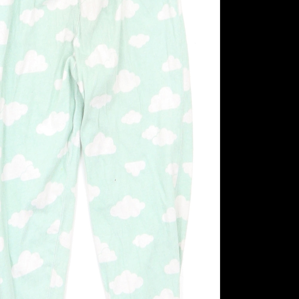 Primark Girls Green Geometric Pyjama Pants Size 2-3 Years - clouds