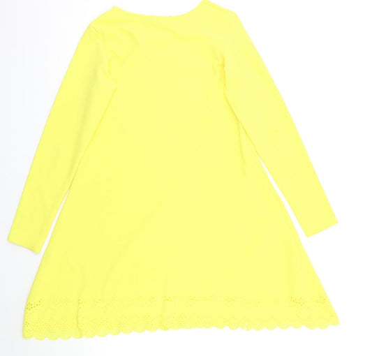 Miss Look Womens Yellow A-Line Size S