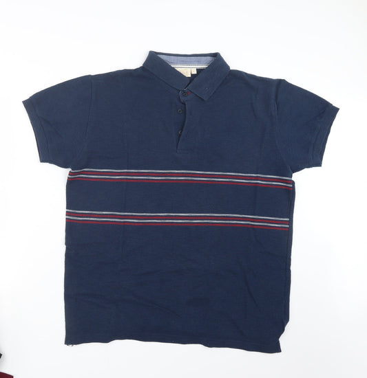 W&B Mens Blue Polo Size L