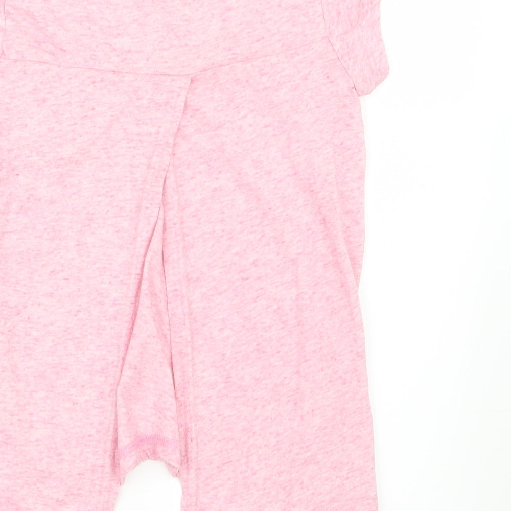 Brand and care label for Miss E-vie girls’ pink basic t-shirt, size 7-8, years