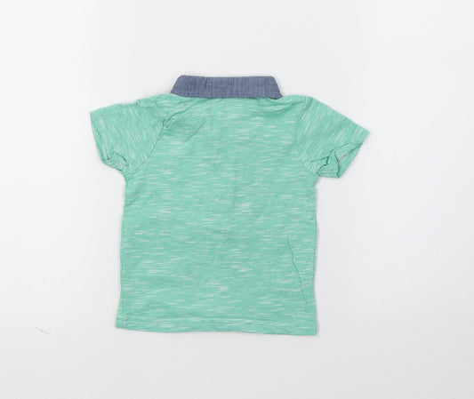 George Boys Green Basic Polo Size 0-3 Months
