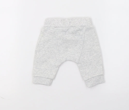 F&F Boys Grey Jersey Jogger Trousers Size 0-3 Months