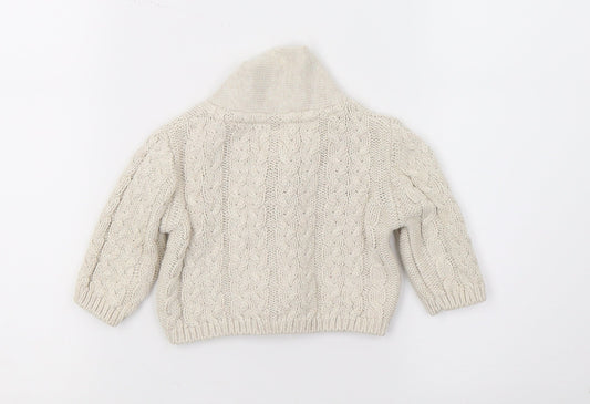 NEXT Girls Beige Knit Cardigan Jumper One Size