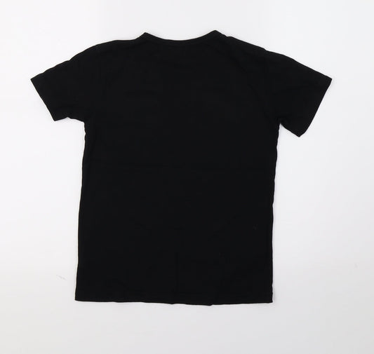 NEXT Boys Black Jersey Basic T-Shirt Size 7 Years - dinasour