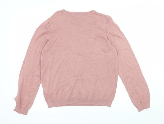 H&M Womens Pink Knit Pullover Jumper Size M